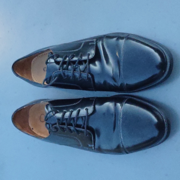 Cole Haan/Vibram® Men’s Caldwell Derby Black Leather Cap Toe Lace Up Oxford - Picture 4 of 17